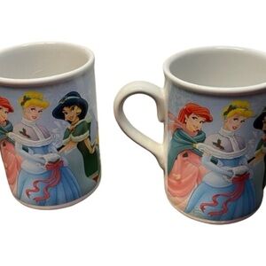 Disney Mugs Princess Winter Holiday Christmas Set of 2